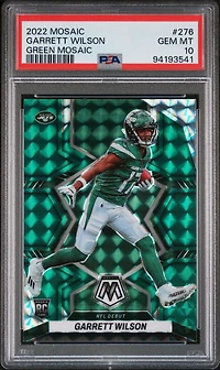2022 Panini Mosaic 276 Garrett Wilson Green Mosaic PSA 10
