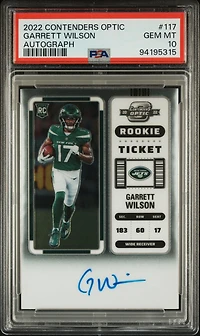 2022 Panini Contenders Optic 117 Garrett Wilson Autograph PSA 10
