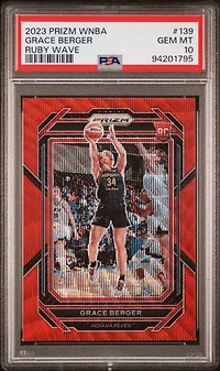 2023 Panini Prizm Wnba 139 Grace Berger Ruby Wave PSA 10