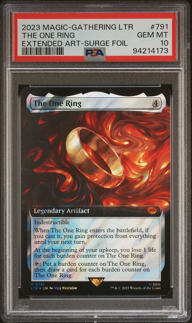2023 Magic The Gathering Tales Of Middle-earth 791 The One Ring Extended Art-surge Foil PSA 10