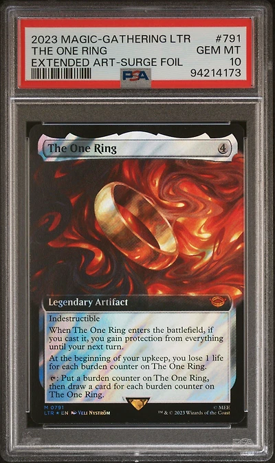 2023 Magic The Gathering Tales Of Middle-earth 791 The One Ring Extended Art-surge Foil PSA 10