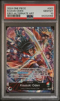 2024 One Piece Eb01-extra Booster -memorial Collection- 001 Kozuki Oden Alternate Art PSA 10