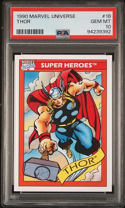 1990 Marvel Universe 18 Thor PSA 10