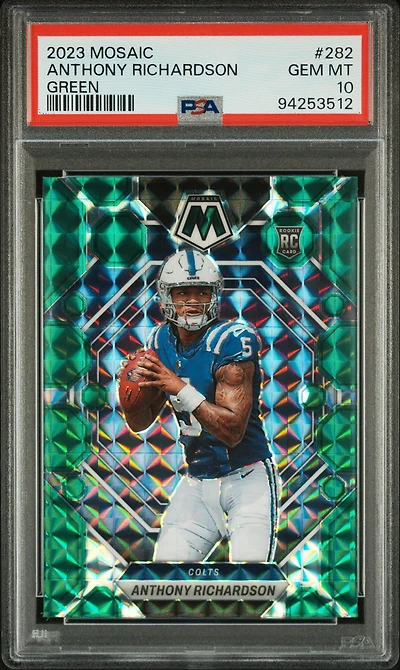 2023 Panini Mosaic 282 Anthony Richardson Green PSA 10