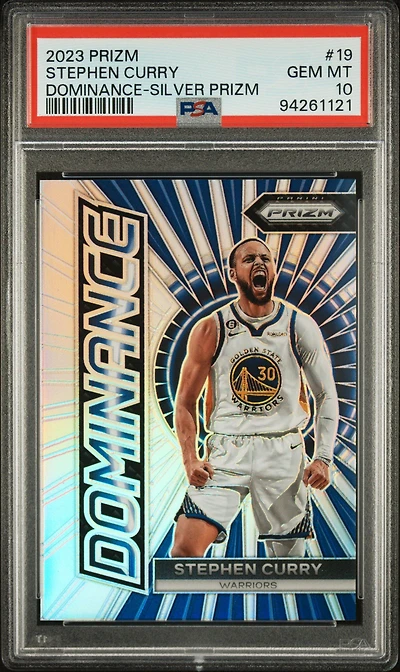 2023 Panini Prizm Dominance 19 Stephen Curry Silver Prizm PSA 10