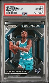 2023 Panini Prizm Emergent 17 Brandon Miller PSA 10