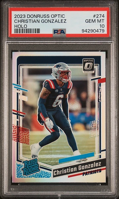 2023 Panini Donruss Optic 274 Christian Gonzalez Holo PSA 10
