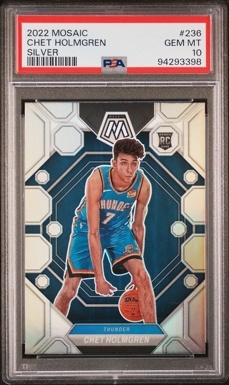 2022 Panini Mosaic 236 Chet Holmgren Silver PSA 10