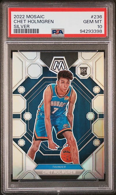2022 Panini Mosaic 236 Chet Holmgren Silver PSA 10