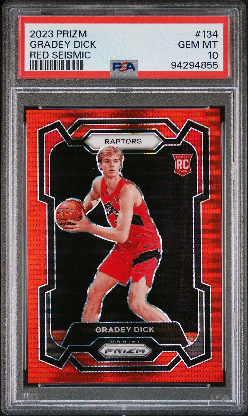 2023 Panini Prizm 134 Gradey Dick Red Seismic PSA 10