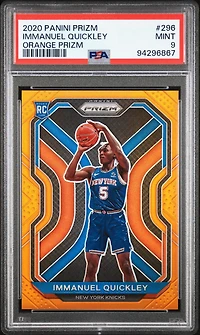 2020 Panini Prizm 296 Immanuel Quickley Orange Prizm PSA 9