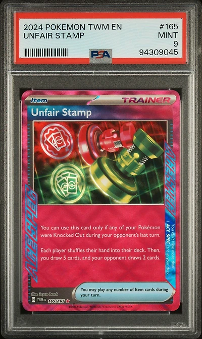 2024 Pokemon Twm En-twilight Masquerade 165 Unfair Stamp PSA