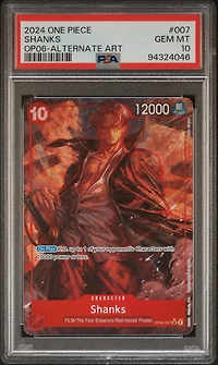 2024 One Piece Op06-wings Of The Captain 007 Shanks Alternate Art PSA 10