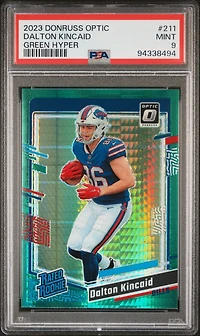 2023 Panini Donruss Optic 211 Dalton Kincaid Green Hyper PSA 9