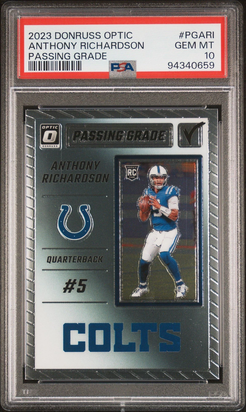 2023 Panini Donruss Optic Passing Grade Pgari Anthony Richardson PSA 10
