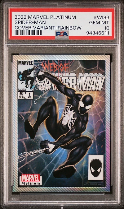 2023 Upper Deck Marvel Platinum Cover Variant Wi83 Spider-man (symbiote Suit) Rainbow PSA 10