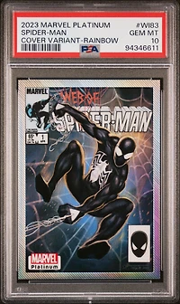2023 Upper Deck Marvel Platinum Cover Variant Wi83 Spider-man (symbiote Suit) Rainbow PSA 10