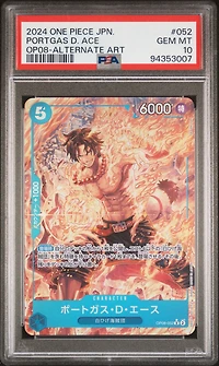 2024 One Piece Japanese Two Legends 052 Portgas D. Ace Alternate Art PSA 10
