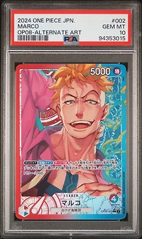 2024 One Piece Japanese Two Legends 002 Marco Alternate Art PSA 10