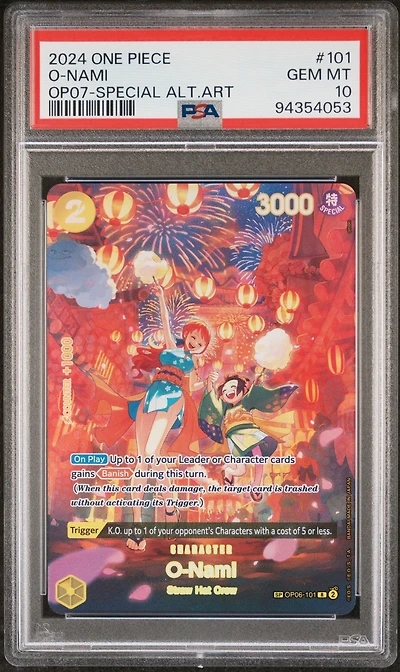 2024 One Piece 500 Years In The Future 101 O-nami Special Alternate Art PSA 10