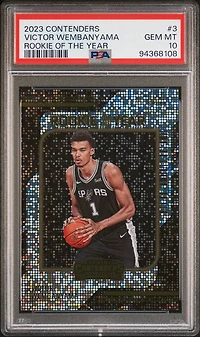 2023 Panini Contenders Rookie Of The Year Contenders 3 Victor Wembanyama PSA 10