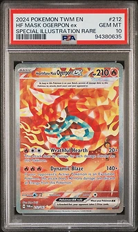 2024 Pokemon Twm En-twilight Masquerade 212 Hearthflame Mask Ogerpon Ex Special Illustration Rare PSA