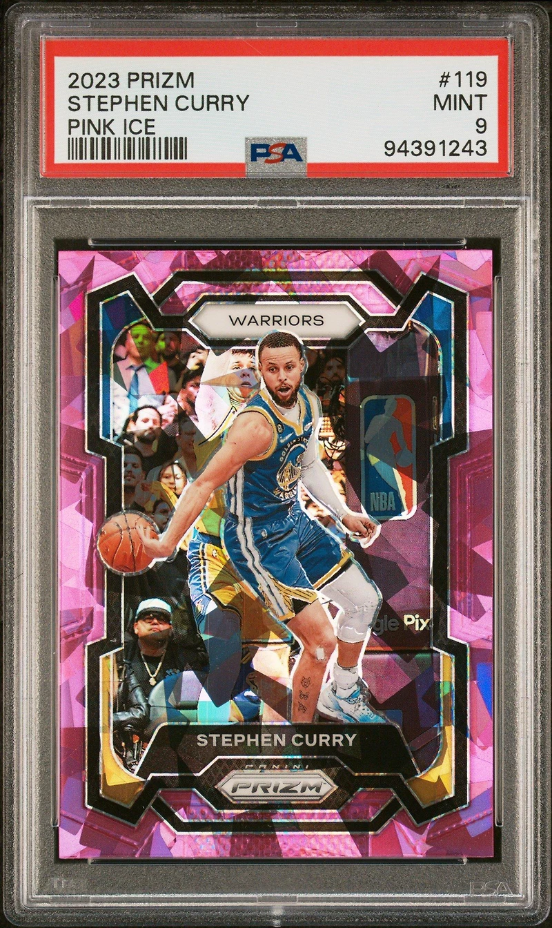 2023 Panini Prizm 119 Stephen Curry Pink Ice PSA 9