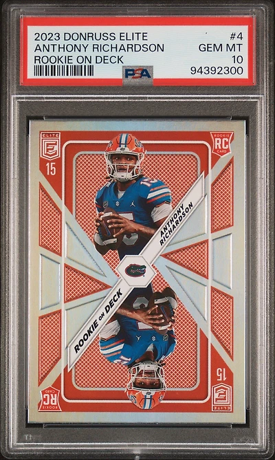 2023 Panini Donruss Elite Rookie On Deck 4 Anthony Richardson PSA 10