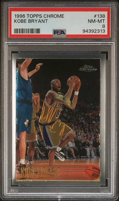 1996 Topps Chrome 138 Kobe Bryant PSA 8