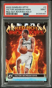 2023 Panini Donruss Optic Red Hot Rookies 2 Victor Wembanyama Holo PSA