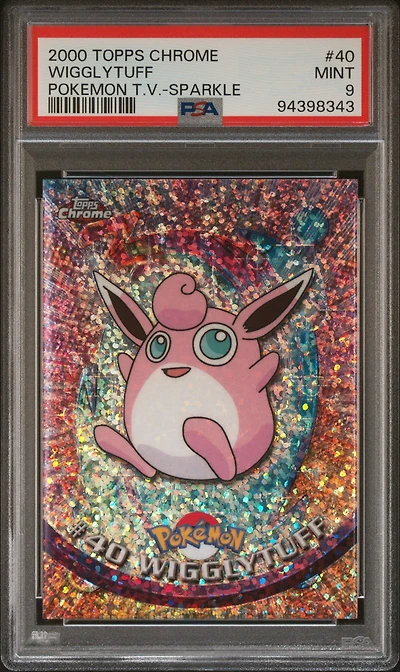 2000 Topps Chrome Pokemon T.v. 40 Wigglytuff Sparkle PSA 9