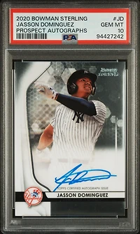 2020 Bowman Sterling Prospect Autographs Jd Jasson Dominguez PSA 10