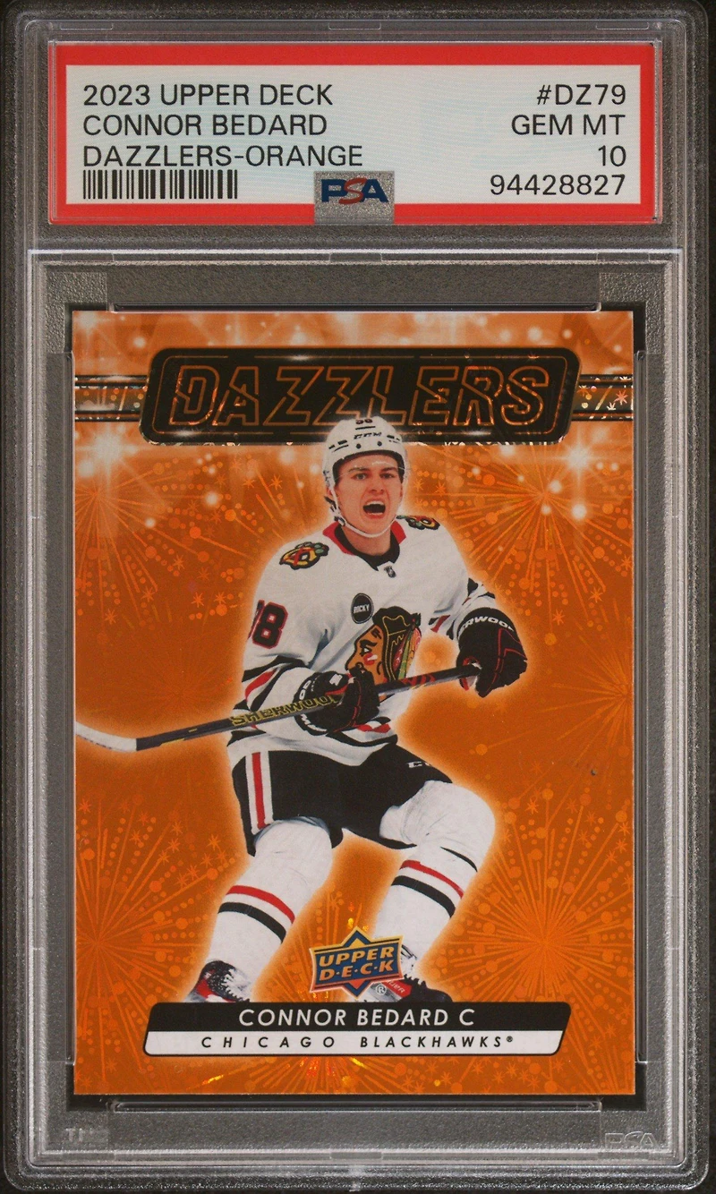 2023 Upper Deck Dazzlers Dz79 Connor Bedard Orange PSA 10