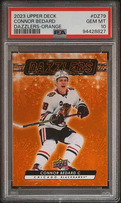 2023 Upper Deck Dazzlers Dz79 Connor Bedard Orange PSA 10
