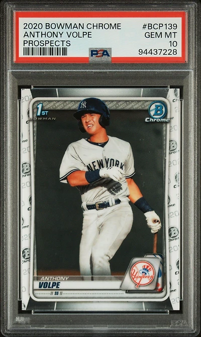 2020 Bowman Chrome Prospects Bcp139 Anthony Volpe PSA 10