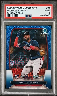 2023 Bowman Mega Box Chrome 76 Michael Harris Ii Blue PSA 9