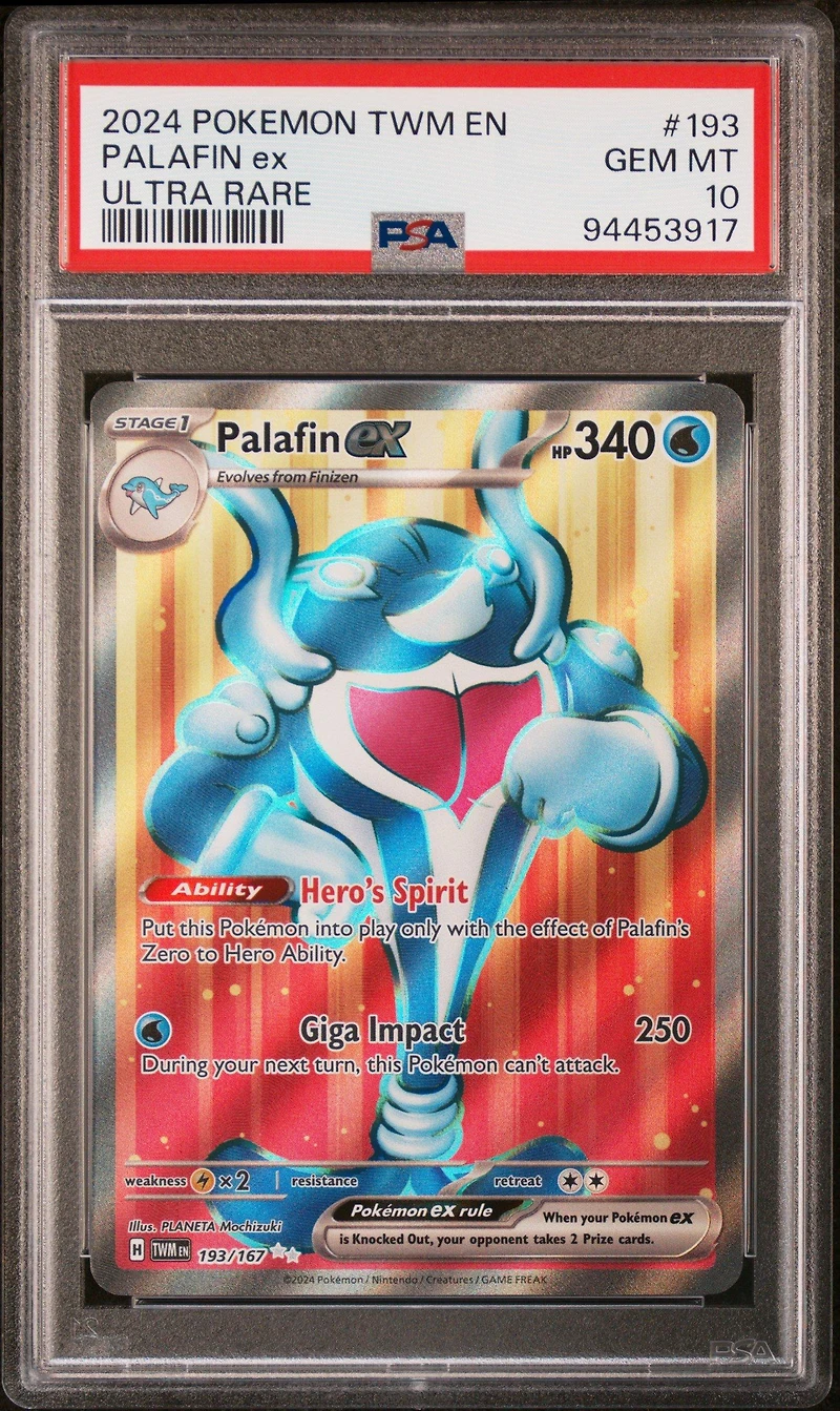 2024 Pokemon Twm En-twilight Masquerade 193 Palafin Ex Ultra Rare PSA 10