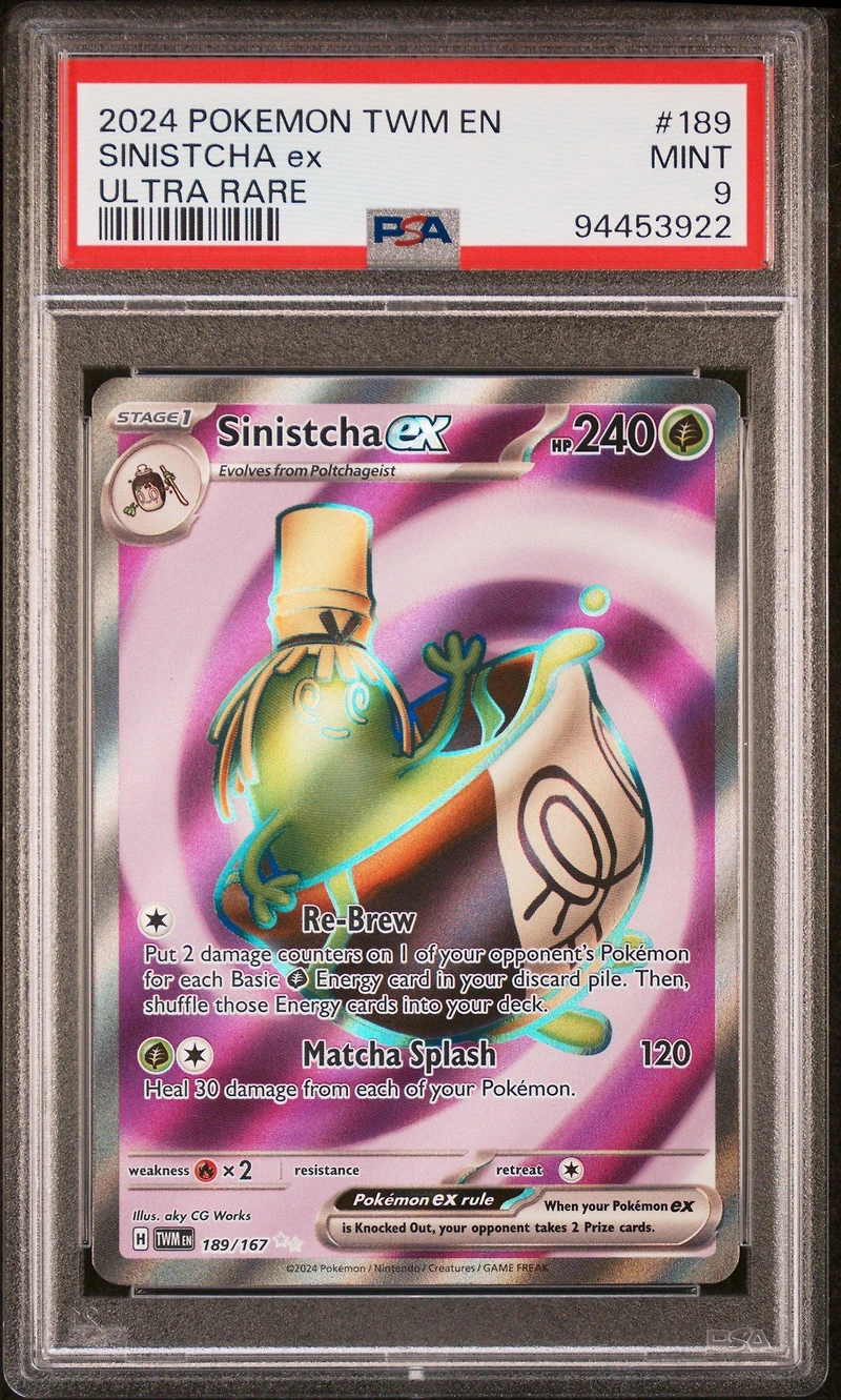 2024 Pokemon Twm En-twilight Masquerade 189 Sinistcha Ex Ultra Rare PSA