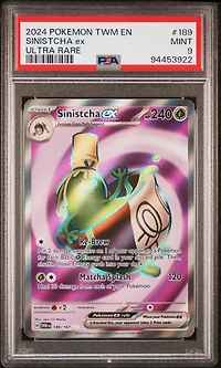 2024 Pokemon Twm En-twilight Masquerade 189 Sinistcha Ex Ultra Rare PSA