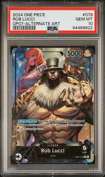 2024 One Piece 500 Years In The Future 079 Rob Lucci Alternate Art PSA 10