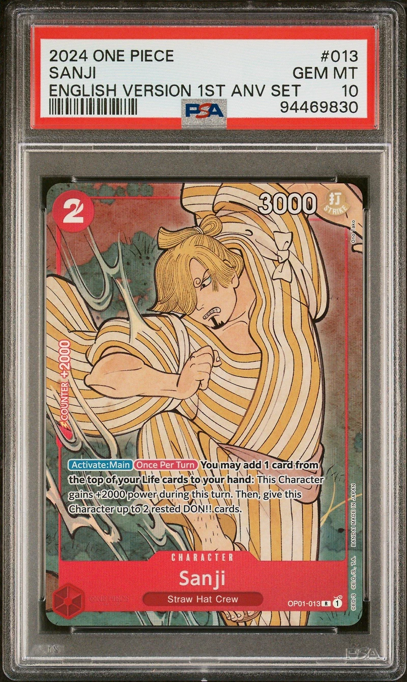 2024 One Piece English Version 1st Anniversary Set 013 Sanji PSA 10