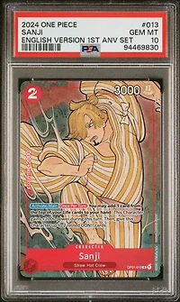 2024 One Piece English Version 1st Anniversary Set 013 Sanji PSA 10