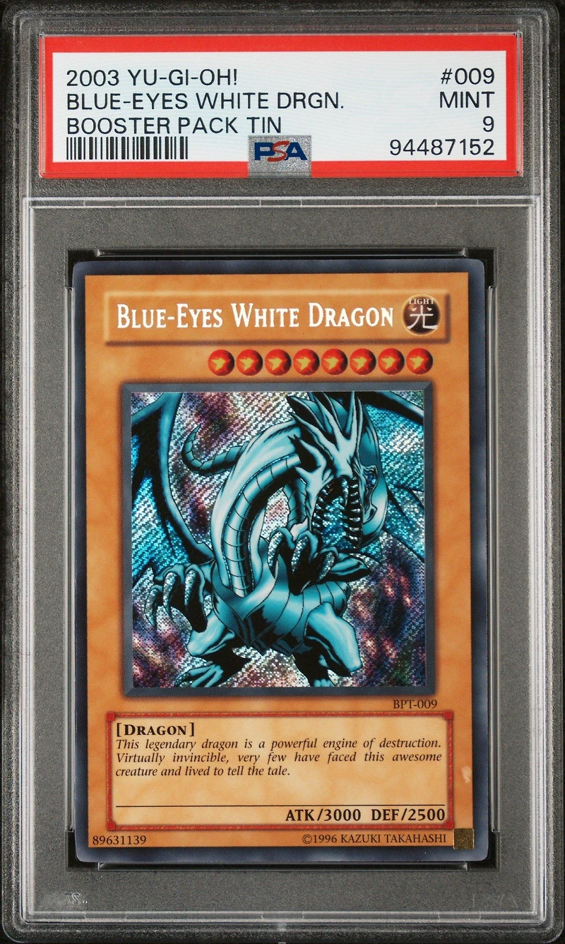 2003 Yu-gi-oh! Booster Pack Tin 009 Blue-eyes White Dragon PSA