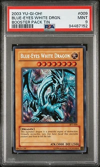 2003 Yu-gi-oh! Booster Pack Tin 009 Blue-eyes White Dragon PSA