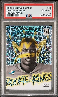 2023 Panini Donruss Optic Rookie Kings 12 De'von Achane PSA 10