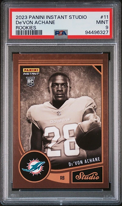 2023 Panini Instant Studio Rookies 11 De'von Achane PSA 9