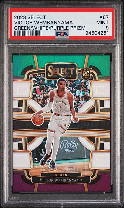 2023 Panini Select Victor Wembanyama Green/white/purple Prizm PSA