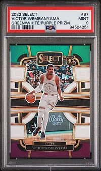 2023 Panini Select Victor Wembanyama Green/white/purple Prizm PSA