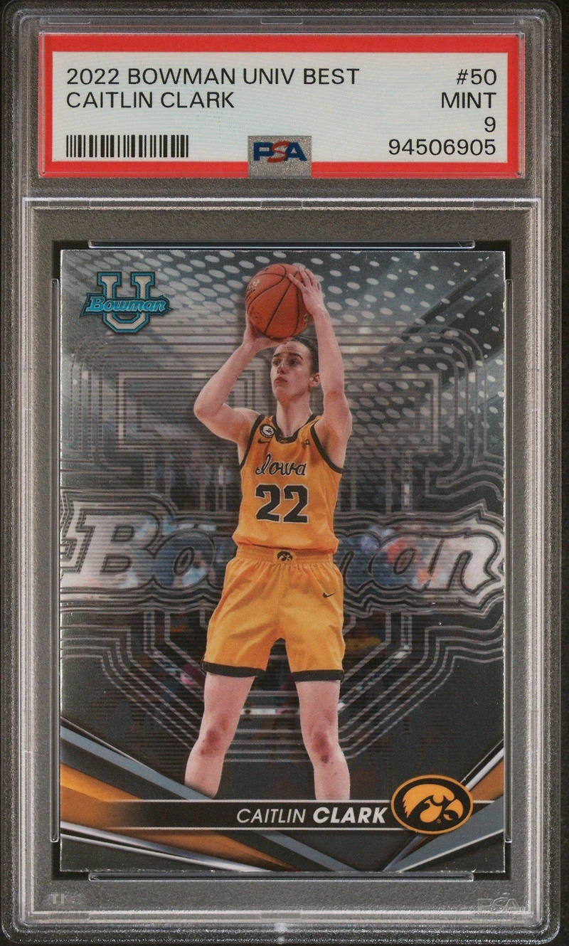 2022 Bowman University Best 50 Caitlin Clark PSA 9