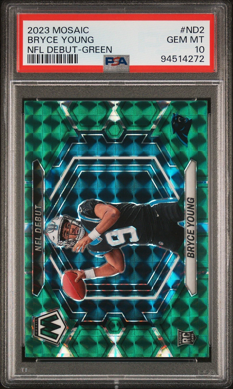 2023 Panini Mosaic Nfl Debut Nd2 Bryce Young Green PSA 10